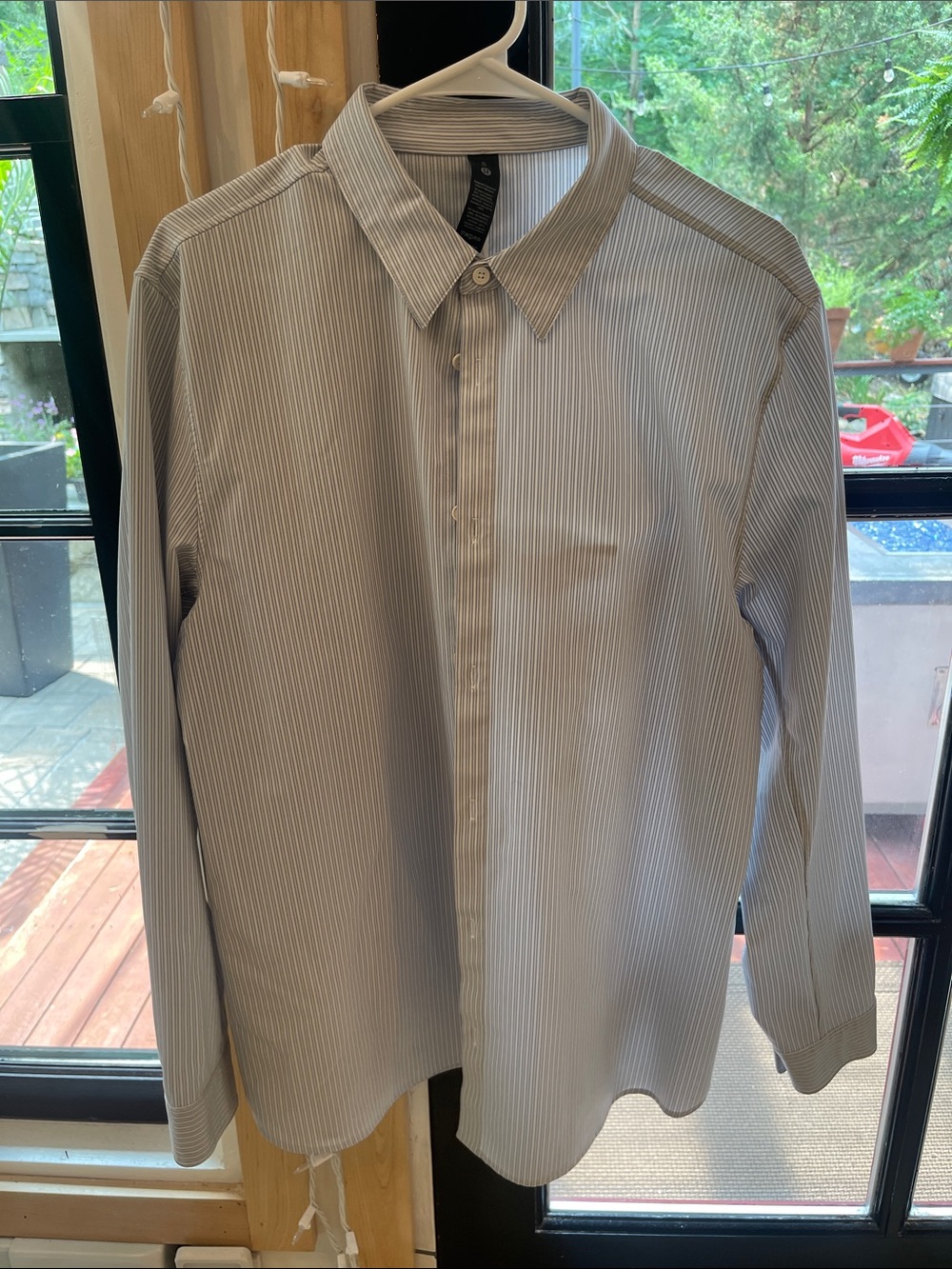 Men's Classic Stripe Button-Down Shirt - Light Blue/White